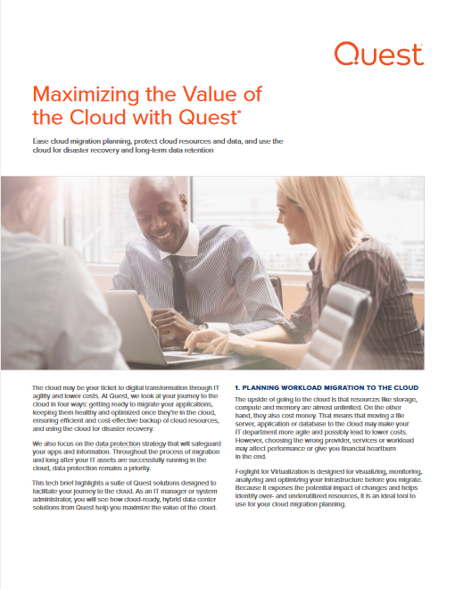 Maximizing the Value of the Cloud with Quest 1 Maximizing the Value of the Cloud with Quest2 min