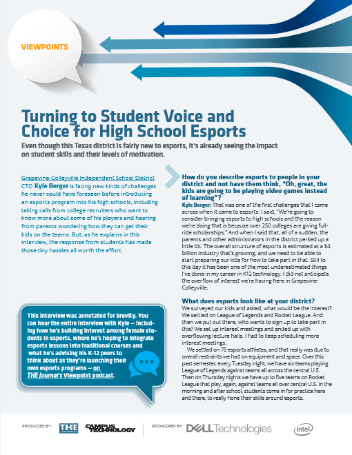 Turning to Student Voice and Choice for High School Esports2 min
